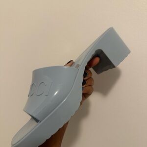 Gucci Women's Blue Slide Sandals